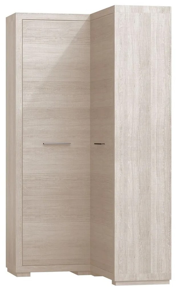 Γωνιακή ντουλάπα Stanton E126, Santana βελανιδιά, 192x109x96cm, 106 kg, Πόρτες ντουλάπας: Με μεντεσέδες, Αριθμός ραφιών: 5, Αριθμός ραφιών: 5