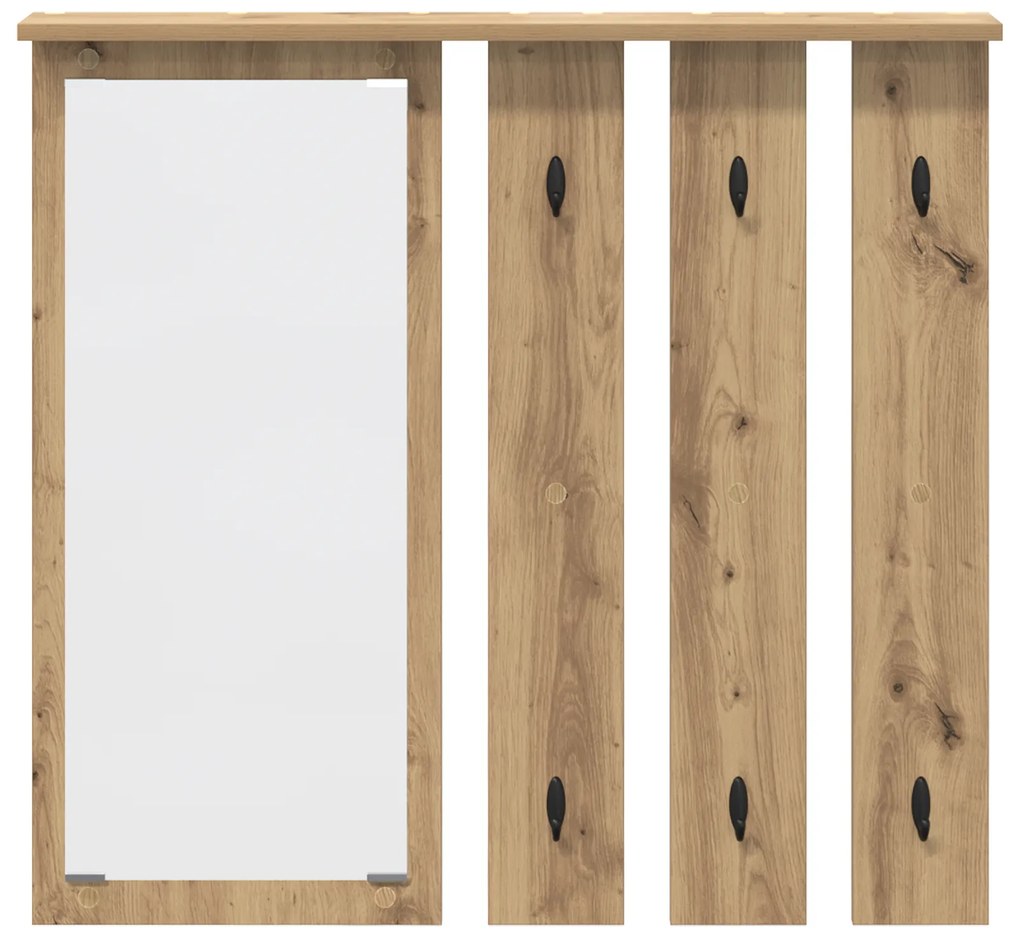 vidaXL Τοίχου Κρεμάστρα με ράφι artisan δρυς 84 x 10 x 80 εκ.