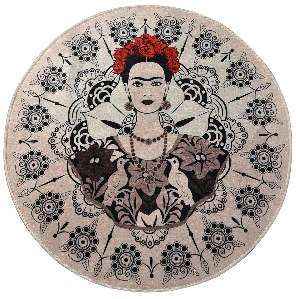 Πατάκι Μπάνιου Frida Round 359CHL4142 L'essentiel Maison 100Χ100 Πολυέστερ