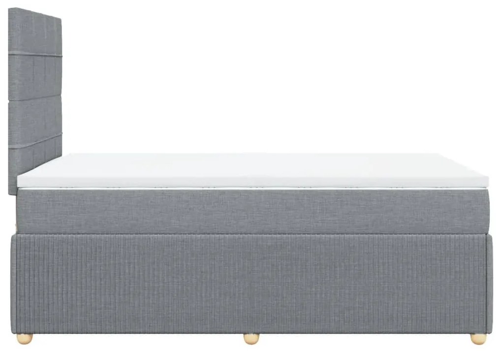 Κρεβάτι Boxspring με Στρώμα Ανοιχτό Γκρι 120x190 εκ. Υφασμάτινο - Γκρι