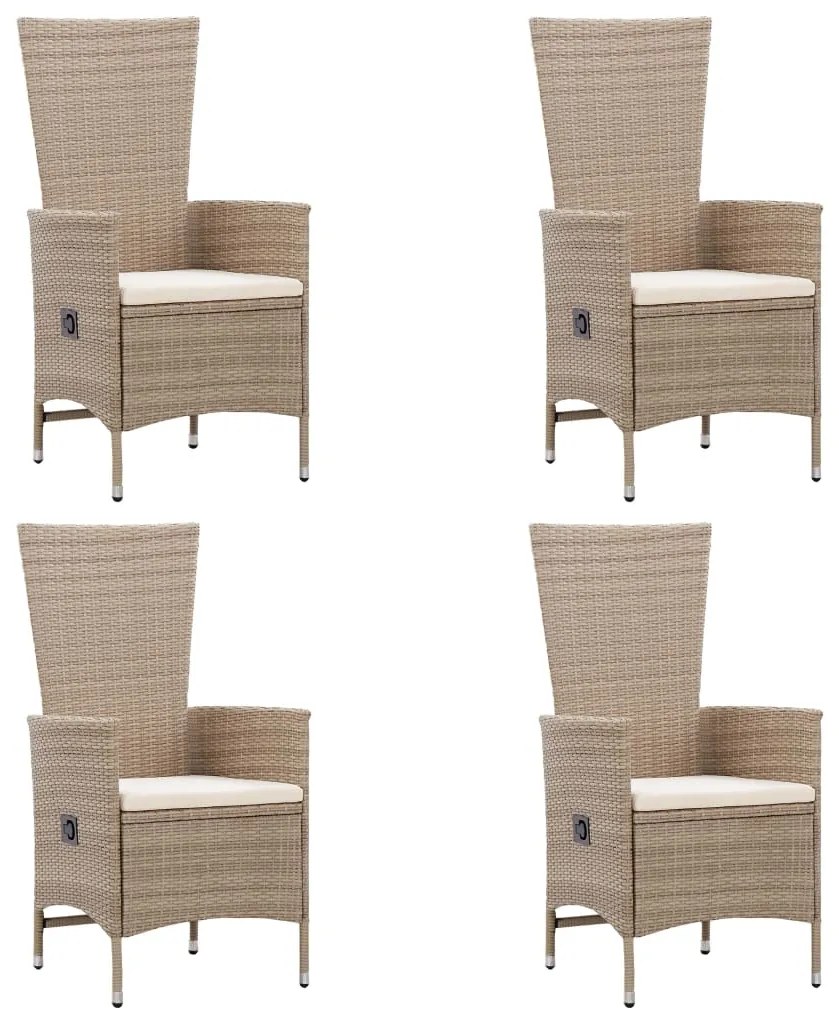 vidaXL Σετ Τραπεζαρίας Κήπου 7 Τεμαχίων Μπεζ από Συνθετικό Ρατάν