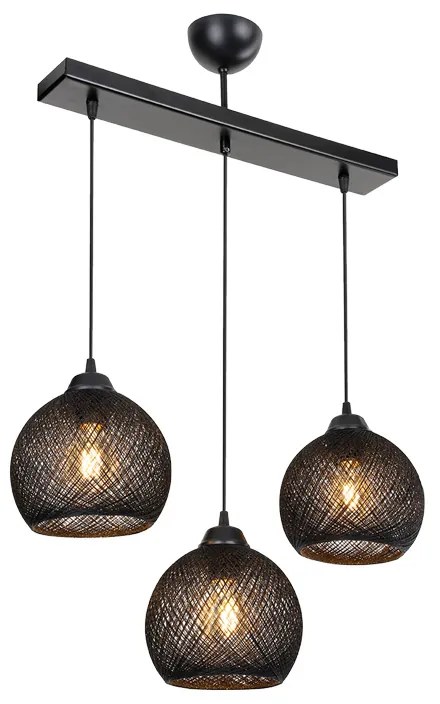 Φωτιστικό οροφής τρίφωτο PWL-0973 II pakoworld Ε27 μαύρο 50x18x85εκ (1 τεμάχια)