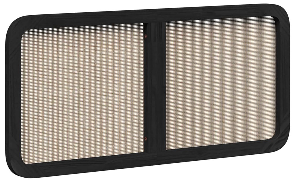 vidaXL Κεφαλάρι με κεφαλάρι Μαύρο 120 x 55 x 3 εκ. Ρατάν