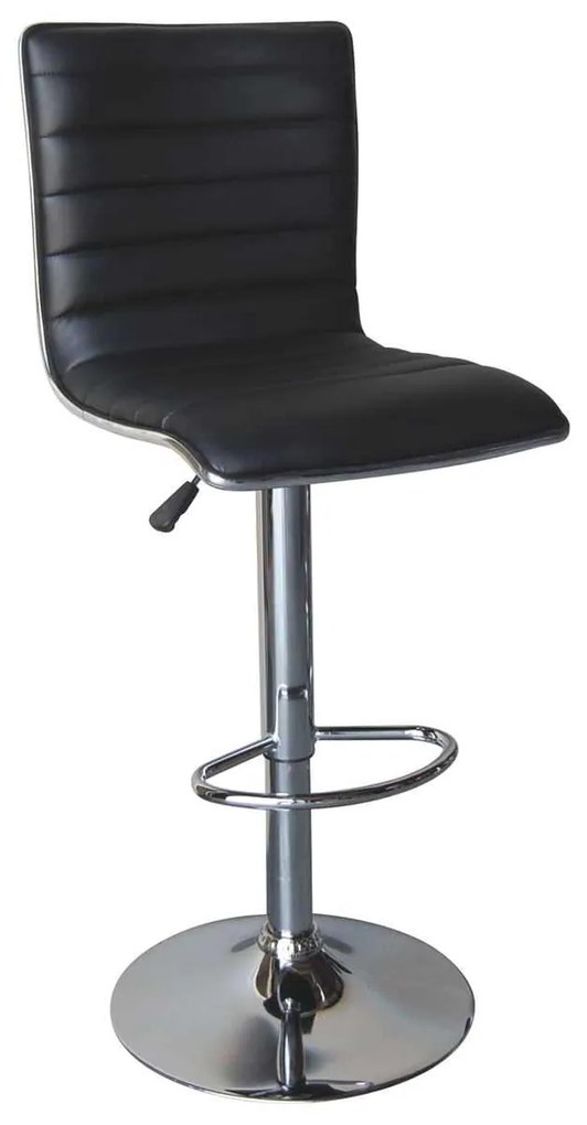 Σκαμπώ Alfi Bar Χρώμιο/PU Μαύρο 41x50x59/94-80/115cm (Σετ 2 ΤΕΜ)