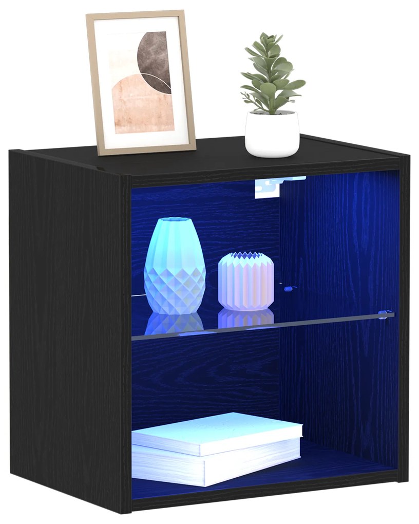vidaXL Floating Ράφι  Μαύρο Δρυς 40x28,5x40 εκ Επεξεργασμένο Ξύλο