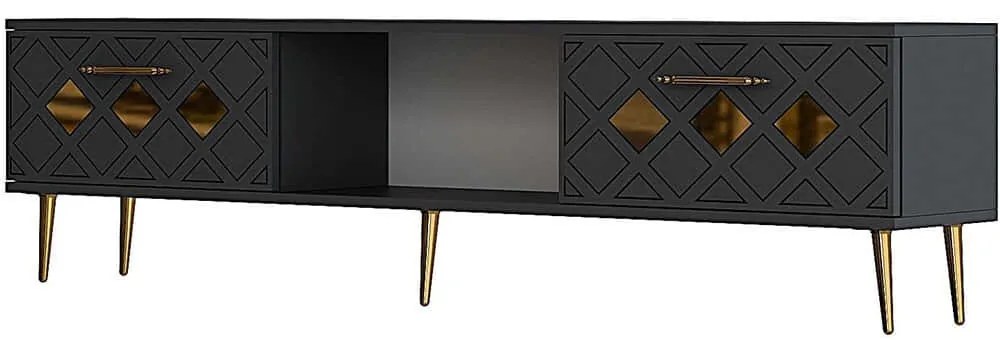 Έπιπλο Τηλεόρασης Dome 475OLV3071 150x29,6x40,6cm Anthracite-Gold