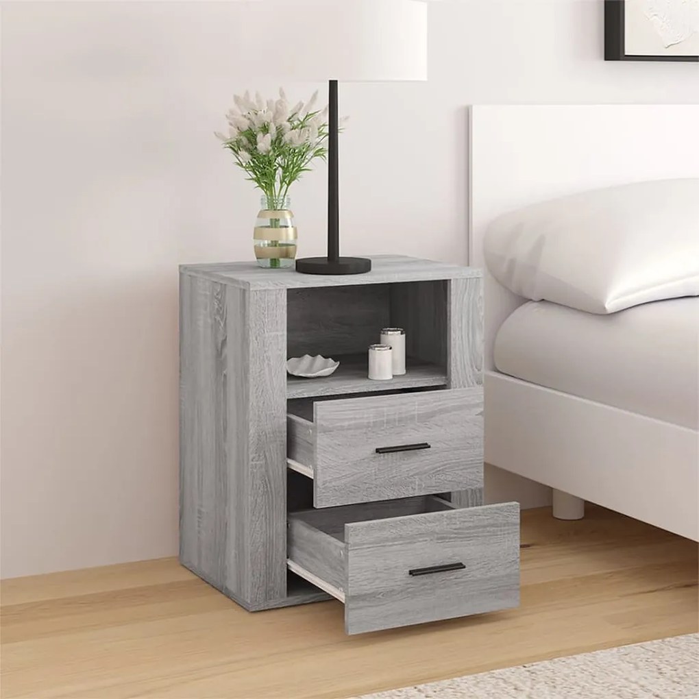 vidaXL Κομοδίνο Γκρι Sonoma 50x36x60 εκ. από Επεξεργασμένο Ξύλο
