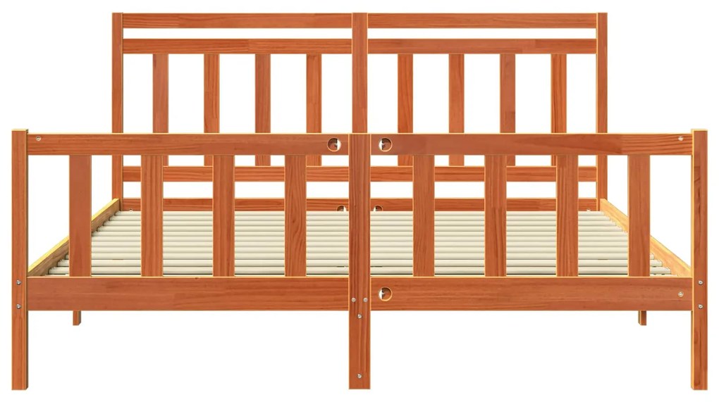 vidaXL Σκελετός Κρεβατιού με κεφαλάρι 2 pcs Κερωτό καφέ 180 x 200 cm