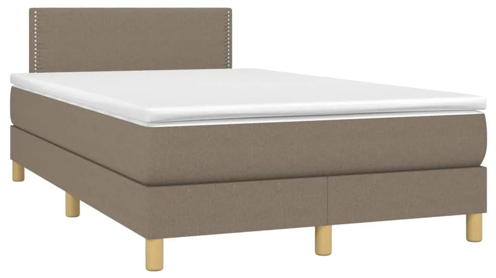 Κρεβάτι Boxspring με Στρώμα Taupe 120x200 εκ. Υφασμάτινο - Μπεζ-Γκρι