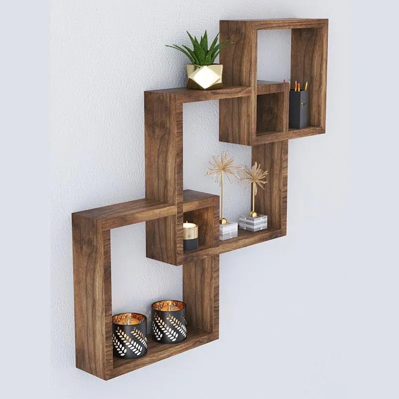 Ραφιέρα τοίχου Maas χρώμα καρυδί 33x8.5x33εκ 33x8.5x33 εκ.