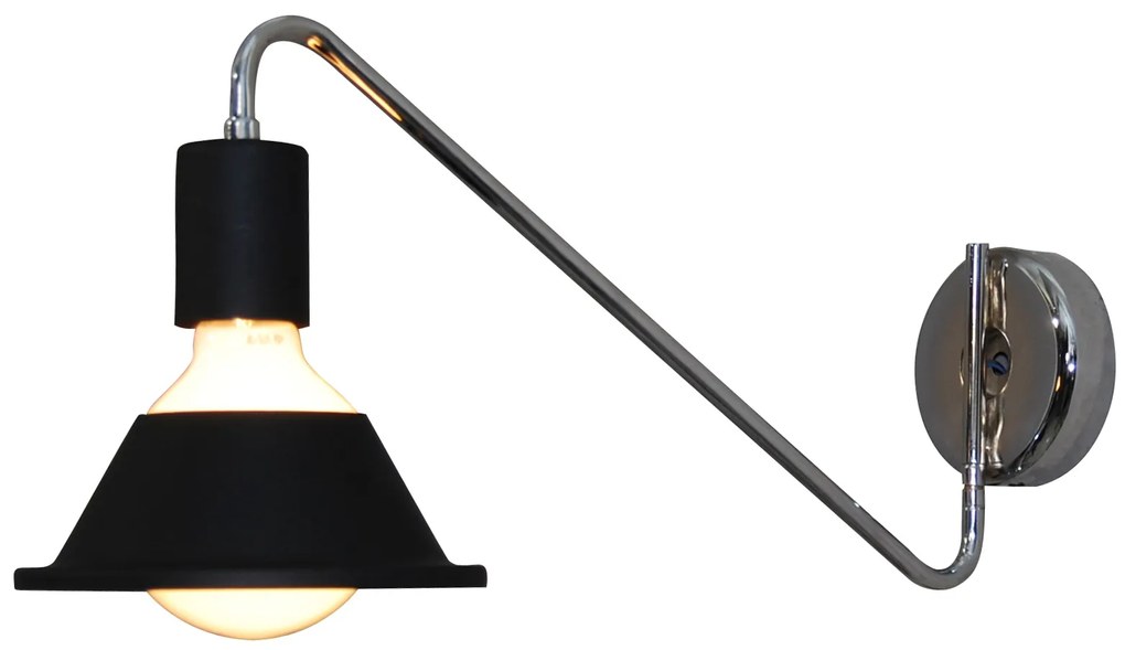 HL-3521-1 EMILY CHROME & BLACK WALL LAMP