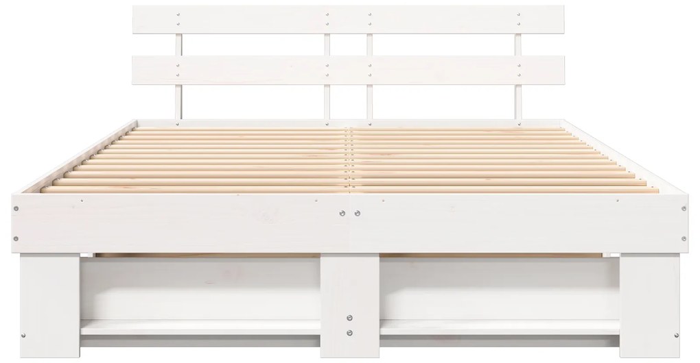 vidaXL Σκελετός Κρεβατιού Λευκό 140 x 200 cm Μασίφ ξύλο πεύκου