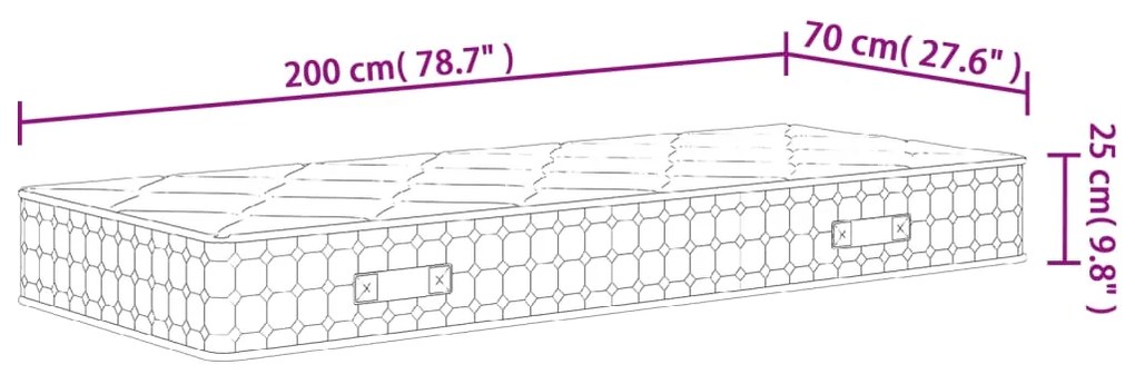 ΣΤΡΩΜΑ ΜΕ POCKET SPRINGS ΜΕΣΑΙΑ ΣΚΛΗΡΟΤΗΤΑ 70X200 ΕΚ. 372846