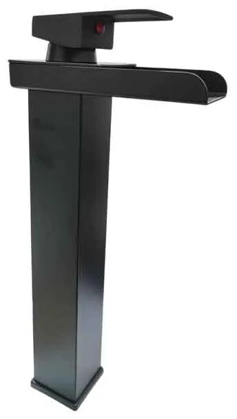 Sanitary Wares Μαύρη Μπαταρία Νιπτήρα με Ρουξούνι Καταρράκτη - Black Basin Faucet with Waterfall Spout