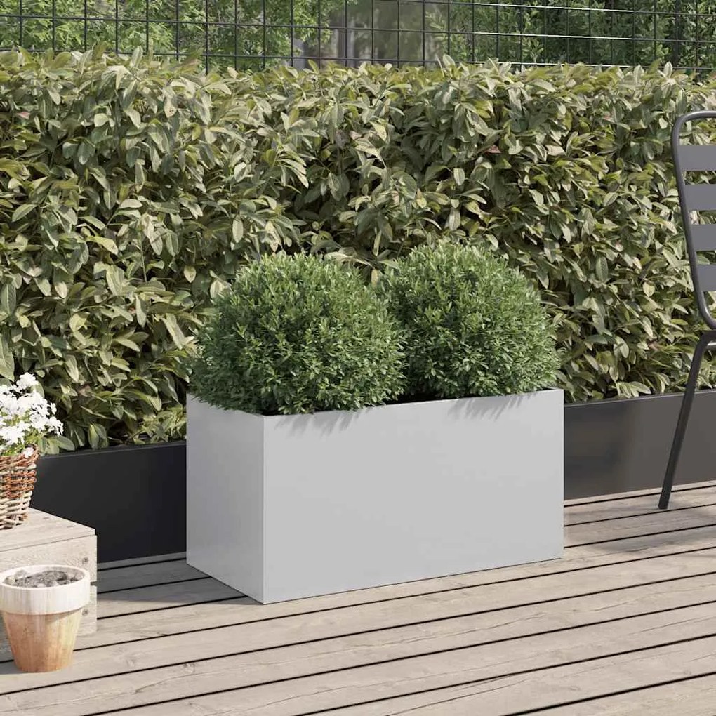 vidaXL Ζαρντινιέρα Ασημί 62x30x29 εκ. από Γαλβανισμένο Χάλυβα