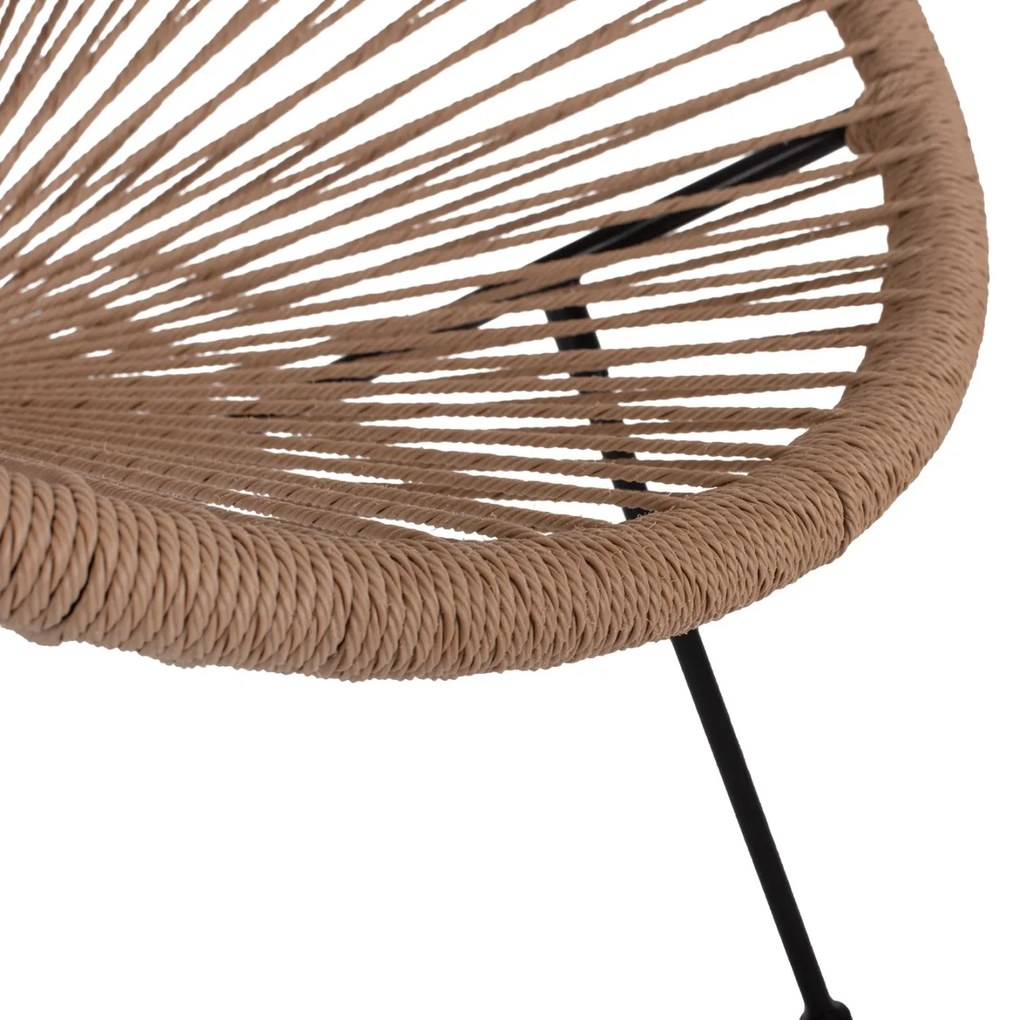 ΠΟΛΥΘΡΟΝΑ ACAPULCO Τ. ΦΩΛΙΑ ΜΕΤΑΛΛΟ ΜΑΥΡΟ ΜΕ TWISTED WICKER  70x73x79 εκ.