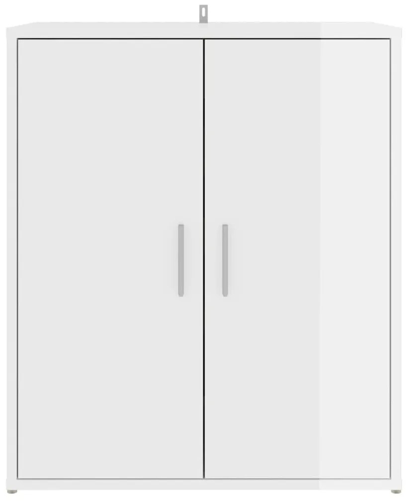 vidaXL Παπουτσοθήκη Γυαλιστερό Λευκό 60 x 35 x 70 εκ. από Επεξ. Ξύλο