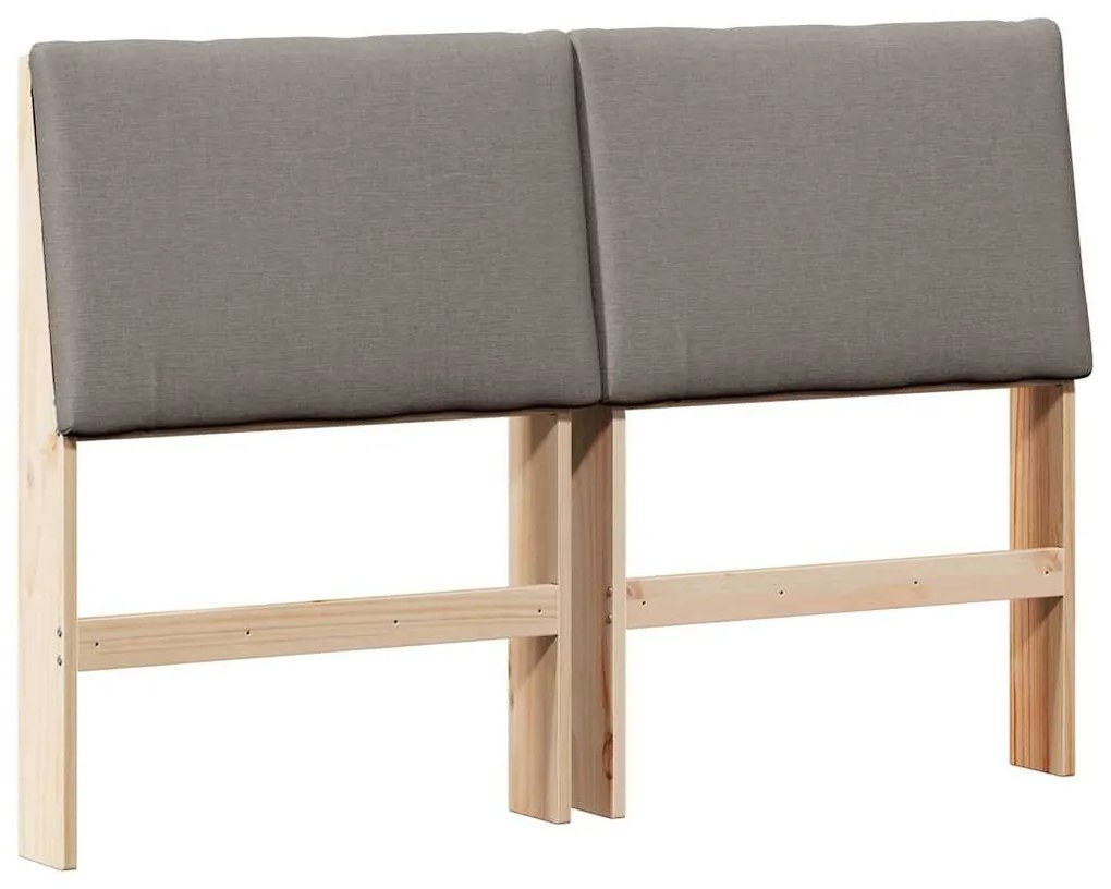 vidaXL Ταπετσαρισμένο κεφαλάρι Taupe 160 cm Στερεά ξυλεία πεύκου