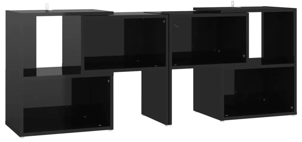 vidaXL Έπιπλο Τηλεόρασης Μαύρο Γυαλ. 104 x 30 x 52 εκ. από Επεξ. Ξύλο