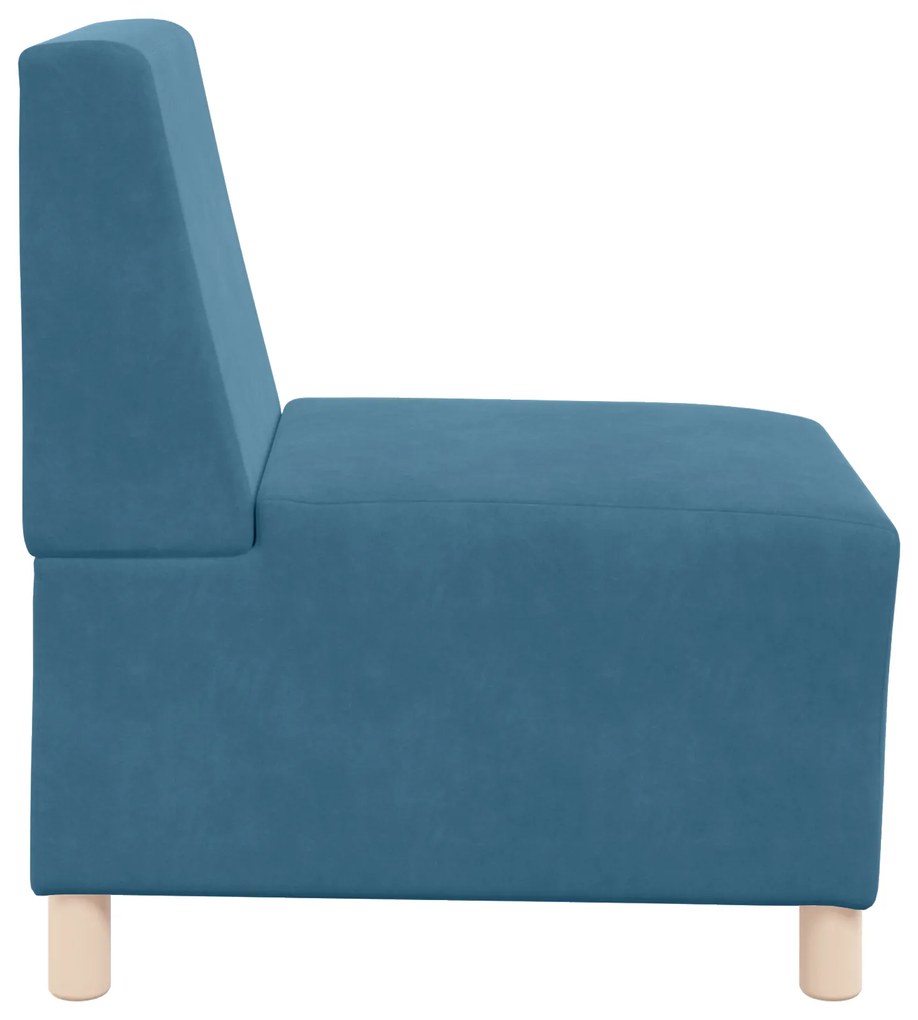 vidaXL Καναπέδες 3 pcs Μπλε 55 x 74 x 82 εκ. Βελούδο
