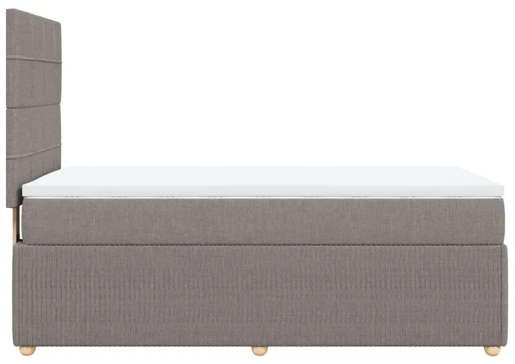 vidaXL Κρεβάτι Boxspring με Στρώμα Taupe 90x190 εκ.Υφασμάτινο