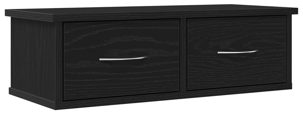vidaXL Επιτοίχιο Ράφι Συρταριού Μαύρη Δρυς 60x26x18,5εκ Επεξεργασμένο Ξύλο