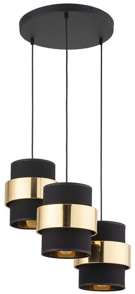 Φωτιστικό Οροφής Calisto New 4707 3xΕ27 15W 45x145cm Gold-Black TK Lighting