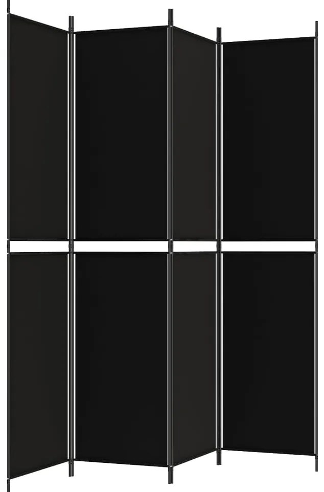 vidaXL Διαχωριστικό Δωματίου με 4 Πάνελ Μαύρο 200 x 220 εκ. Υφασμάτινο