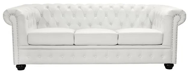 ΚΑΝΑΠΕΣ 3ΘΕΣΙΟΣ T.CHESTERFIELD HM3009.02 ΤΕΧΝΟΔΕΡΜΑ ΛΕΥΚΟ ΜΑΤ 208x90x73 εκ.
