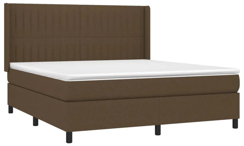 ΚΡΕΒΑΤΙ BOXSPRING ΜΕ ΣΤΡΩΜΑ ΣΚΟΥΡΟ ΚΑΦΕ 160X200 ΕΚ ΥΦΑΣΜΑΤΙΝΟ 3131604