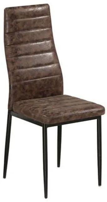 Καρέκλα Jetta ΕΜ966Β,196 Brown-Black Σετ 6τμχ Ξύλο,Ύφασμα
