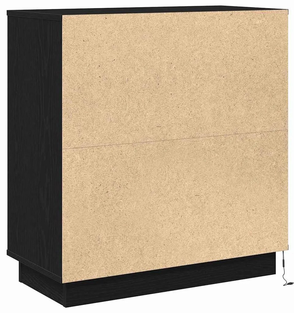 vidaXL Κομοδίνο με συρτάρι Μαύρο 71 x 34.5 x 75 εκ. Επεξεργασμένο ξύλο