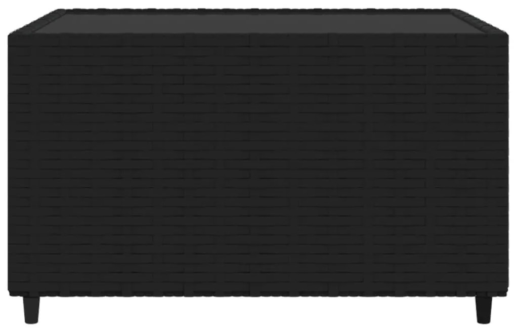 vidaXL Τραπέζάκι Κήπου Τετράγωνο Μαύρο 50x50x30 εκ. Συνθετικό Ρατάν