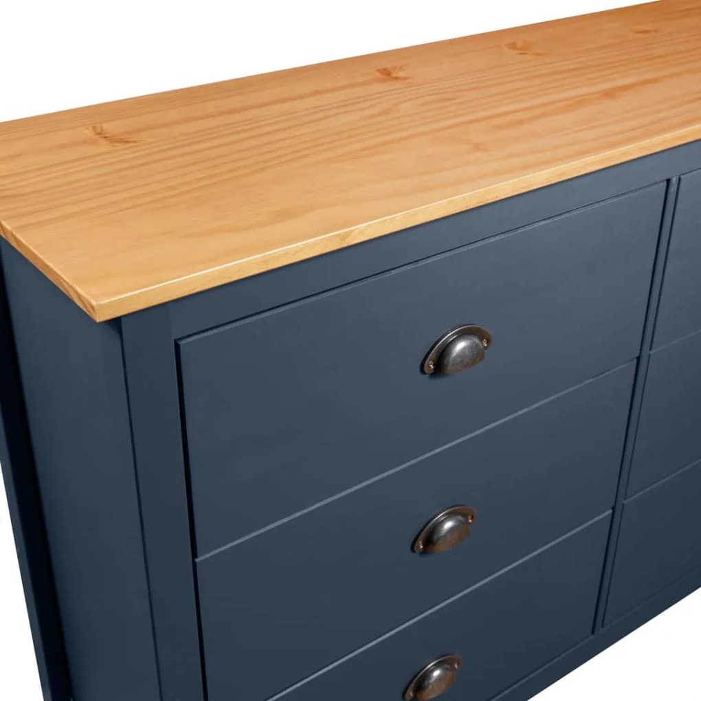 vidaXL Μπουφές Hill Γκρι 125x40x80 εκ. από Μασίφ Ξύλο Πεύκου