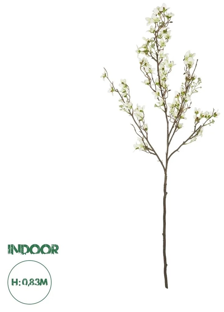 GloboStar® Artificial Garden WHITE FORSYTHIA BRANCH 21326 Τεχνητό Διακοσμητικό Λευκό Κλαδί Φορσύθιας Y83cm