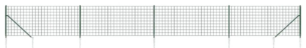 vidaXL Συρματόπλεγμα Περίφραξης Πράσινο 0,8 x 10 μ. με Καρφωτές Βάσεις