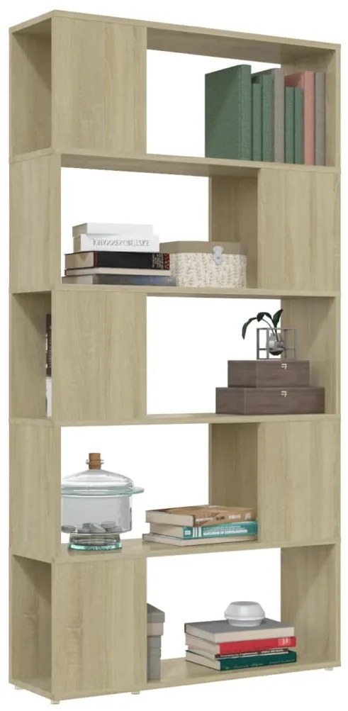 vidaXL Βιβλιοθήκη/Διαχωριστικό Χώρου Sonoma Δρυς 80x24x155 εκ. Μοριοσ.
