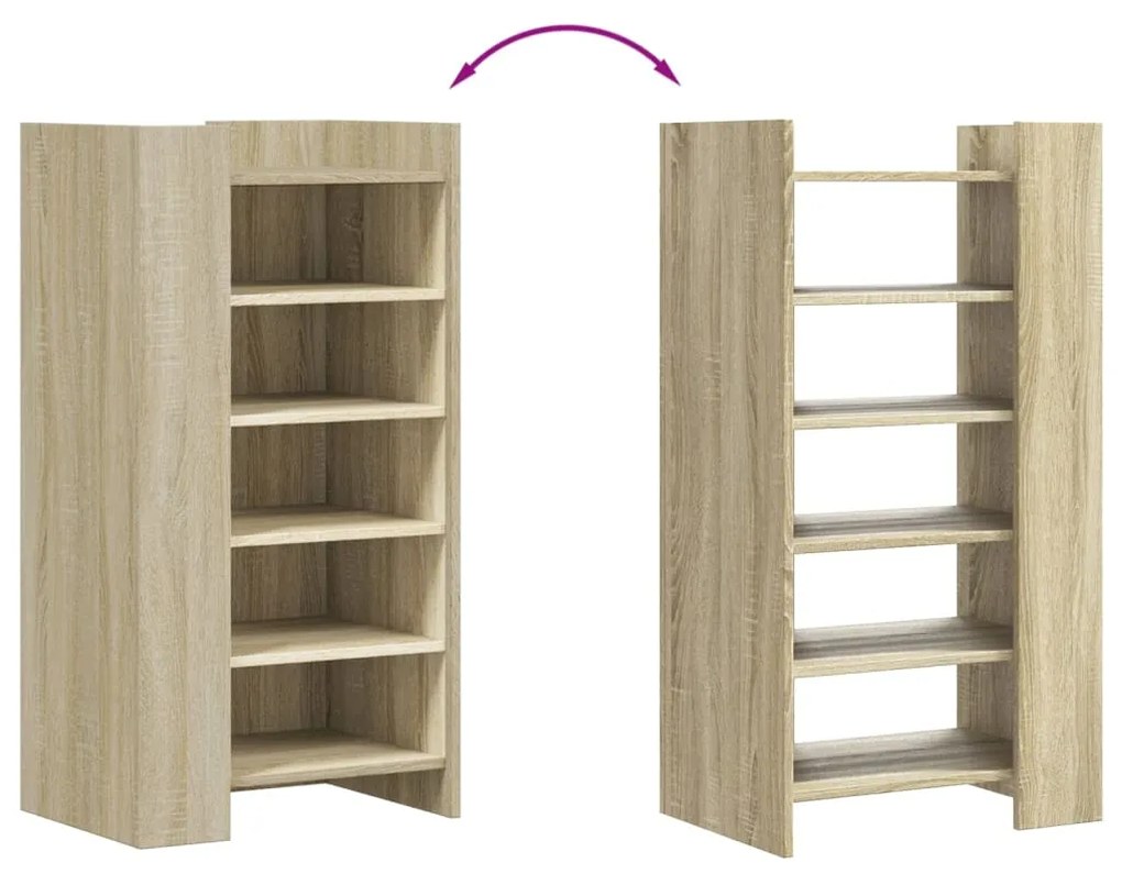 vidaXL Παπουτσοθήκη Sonoma Δρυς 52x37,5x100 εκ. από Επεξεργασμένο Ξύλο