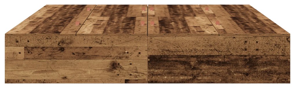 vidaXL Κρεβάτι αποθήκευσης Παλιό ξύλο 200x200 εκ.