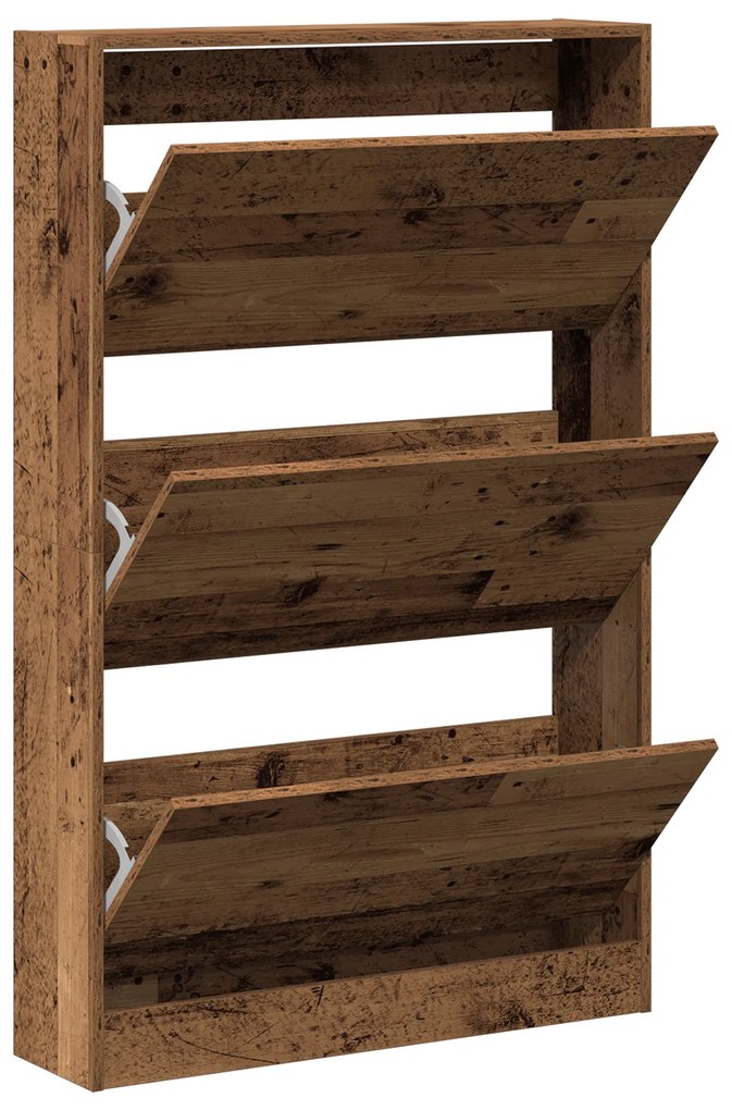 vidaXL Ντουλάπα Παπουτσιών Παλιού Ξύλου 80x21x125,5 εκ. Κατασκευασμένο Ξύλο