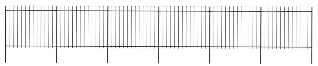 vidaXL Κάγκελα Περίφραξης με Λόγχες Μαύρα 10,2 x 1,5 μ. από Χάλυβα