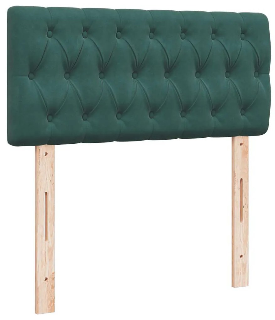 ΟΘΩΜΑΝΙΚΟ ΚΡΕΒΑΤΙ ΜΕ ΣΤΡΩΜΑ &amp; LEDS DARK GREEN 90X190CM VELVET 3312665