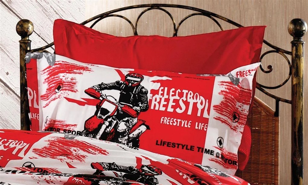 Μαξιλαροθήκη Polycotton 50x70εκ. Motocross 288 Red DimCol