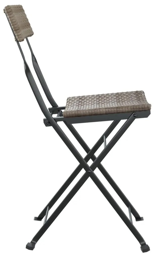 vidaXL Καρέκλες Bistro Πτυσσόμενες 8 τεμ Γκρι Συνθετικό Ρατάν &amp; Ατσάλι