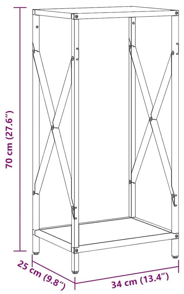 Ράφι για καυσόξυλα Ανθρακί 34x25x70 cm Ατσάλι ψυχρής έλασης - Ανθρακί