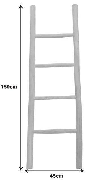 Σκάλα Morjeve pakoworld teak ξύλο σε φυσική απόχρωση 45x6x150εκ