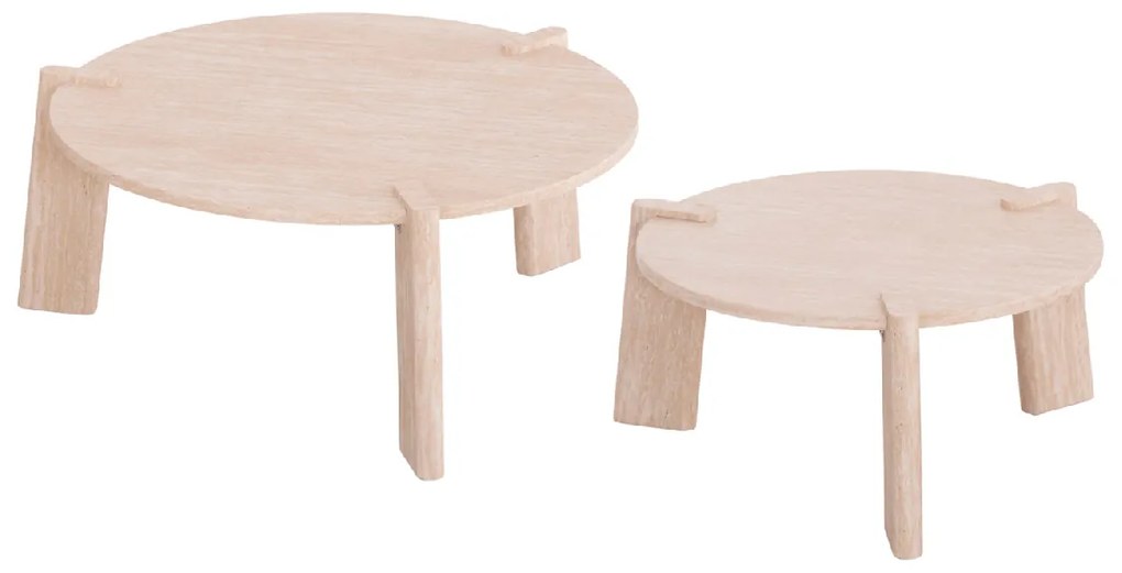 ΣΕΤ 2ΤΜΧ ΤΡΑΠΕΖΙΑ ΣΑΛΟΝΙΟΥ EQUIL HM9943.01 MDF ΜΕ ΜΕΛΑΜΙΝΗ-ΦΥΣΙΚΟ 66x66εκ + 87x87εκ