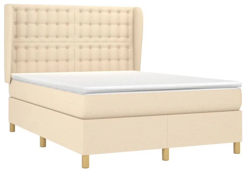 ΚΡΕΒΑΤΙ BOXSPRING ΜΕ ΣΤΡΩΜΑ ΚΡΕΜ 140X200 ΕΚ. ΥΦΑΣΜΑΤΙΝΟ 3128850