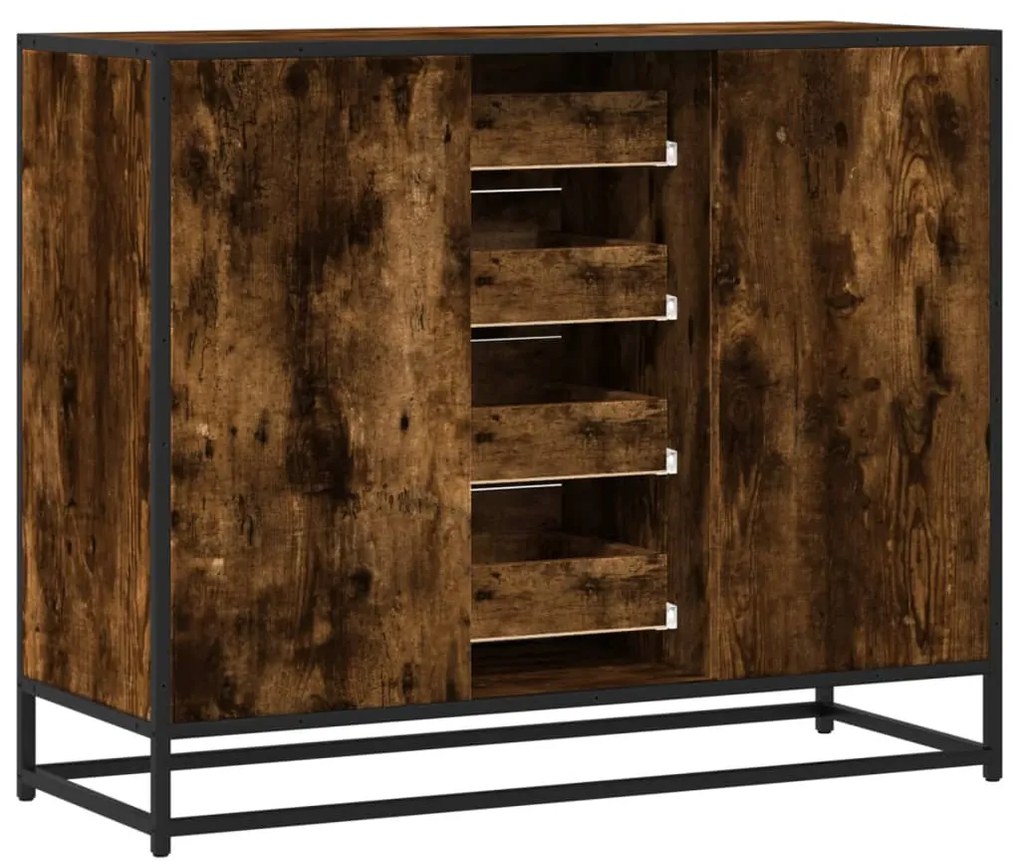 vidaXL Sideboard Καπνιστή δρυς 92x35x76 cm Κατασκευασμένο ξύλο