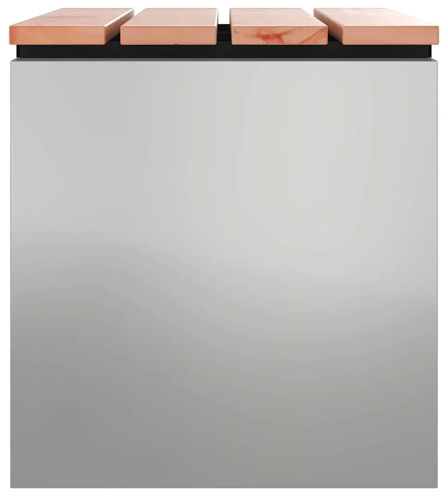 vidaXL Παγκάκι κήπου Ασημί 60 x 40 x 43 εκ Γαλβανισμένος χάλυβας